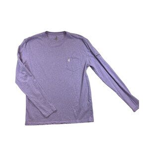 Johnnie-O Breaking Par Tee Shirt Small Purple Heathered Long Sleeve Surfing Logo